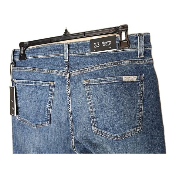 7 For All Mankind NWT Men's Slimmy Slim Straight Fit Jeans Size 33 Champlin t22 - Picture 4 of 9